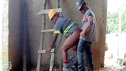 Horny black and brunette are having an outdoor fuck